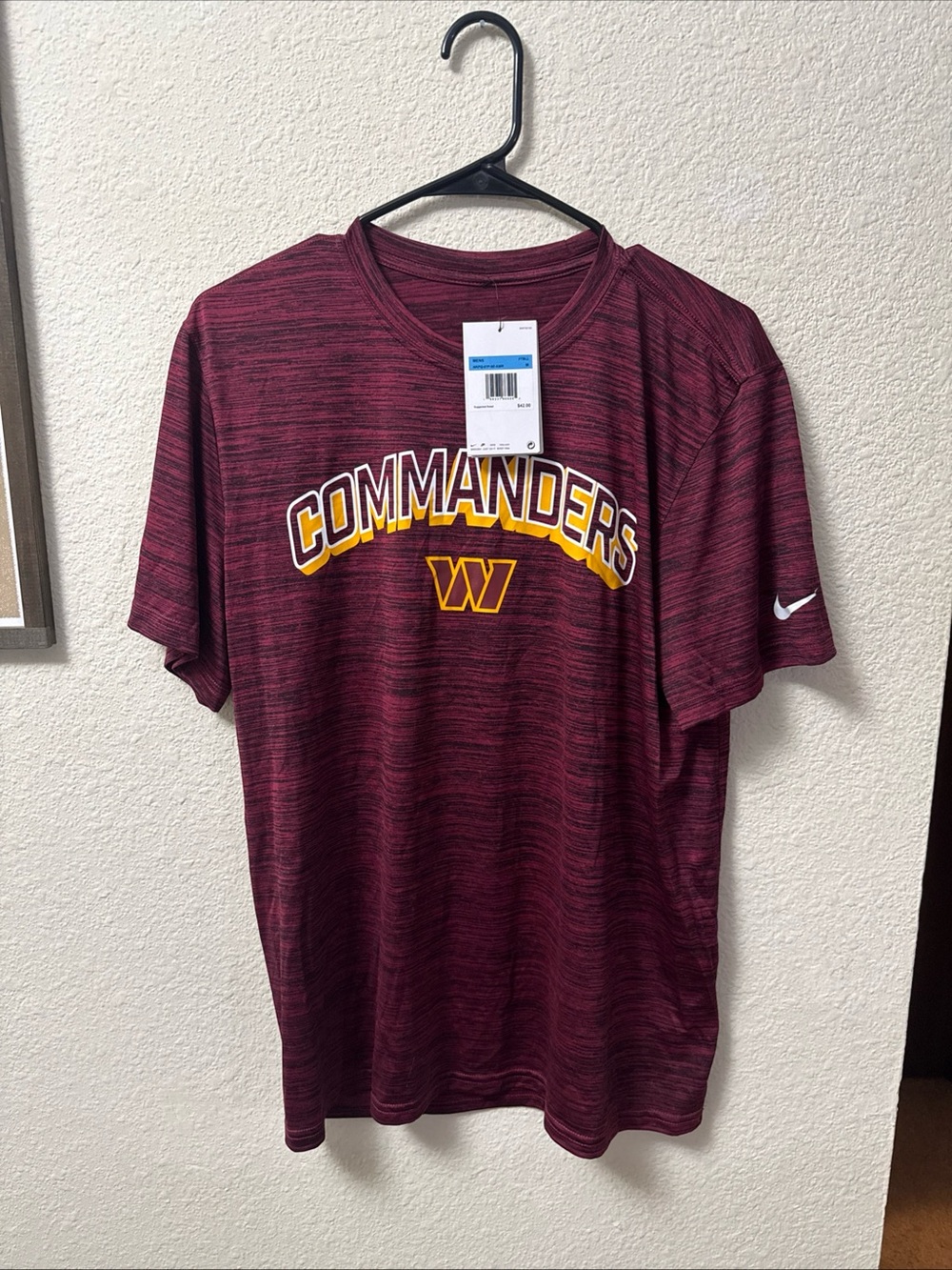 Nike Maroon Commanders Performance Tee with Gold Logo